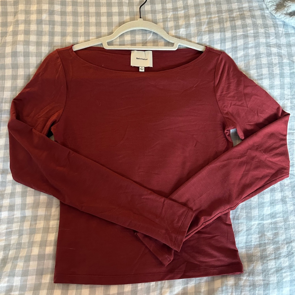 Reformation Maroon Top